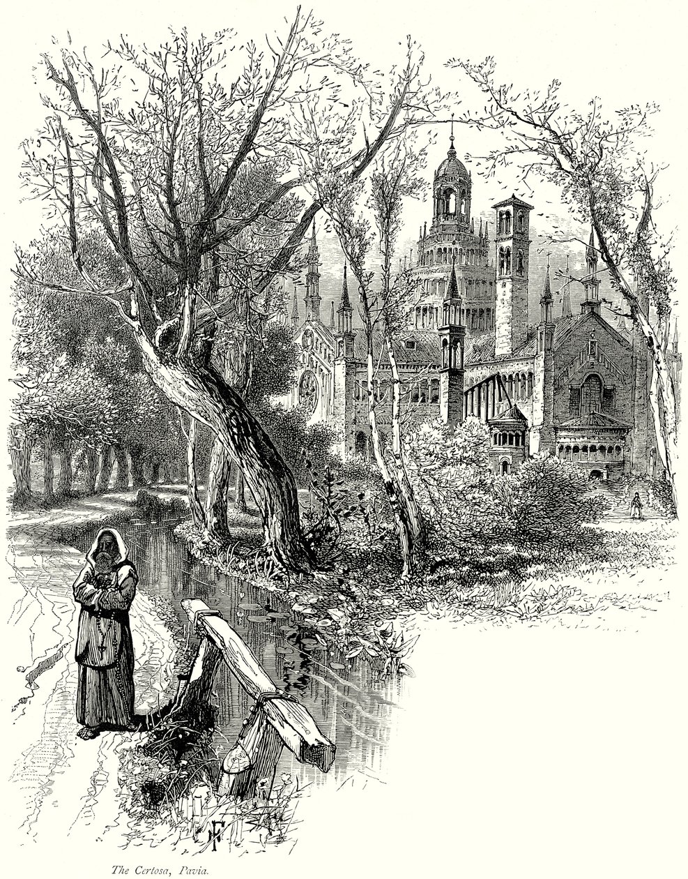 A Certosa, Pavia (metszet) alkotó: English School