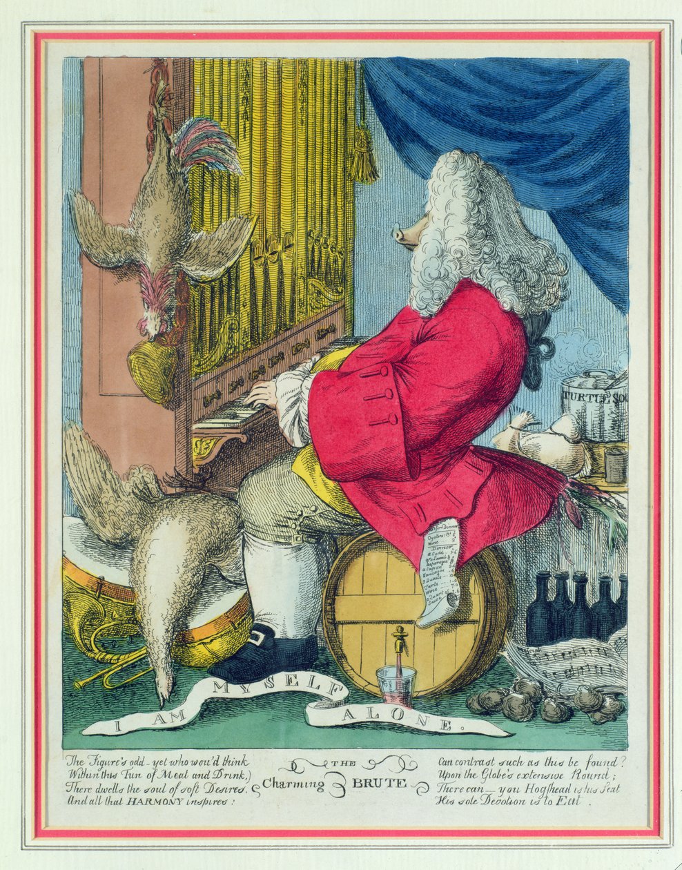 The Charming Brute (színes rézkarc) alkotó: English School