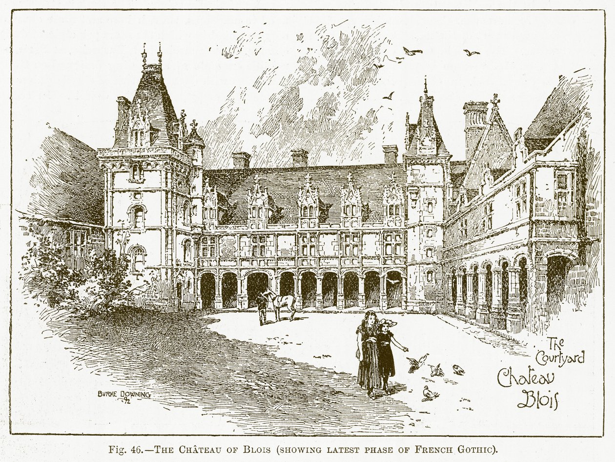A blois-i kastély (a francia gótika legújabb szakasza) (metszet) alkotó: English School
