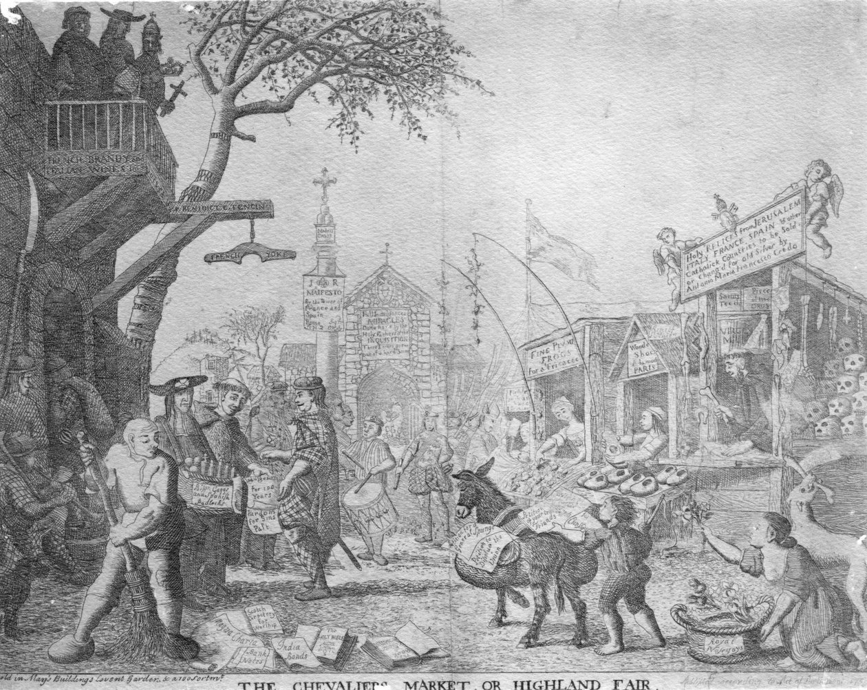 The Chevaliers Market vagy Highland Fair, kiadó: George Bickham, the Younger, 1745 alkotó: English School