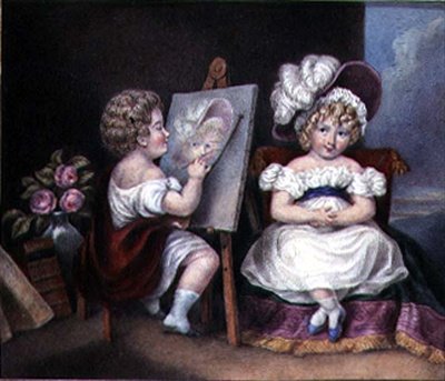A gyermekportréfestő, 1825 körül (akvarell, papír) alkotó: English School