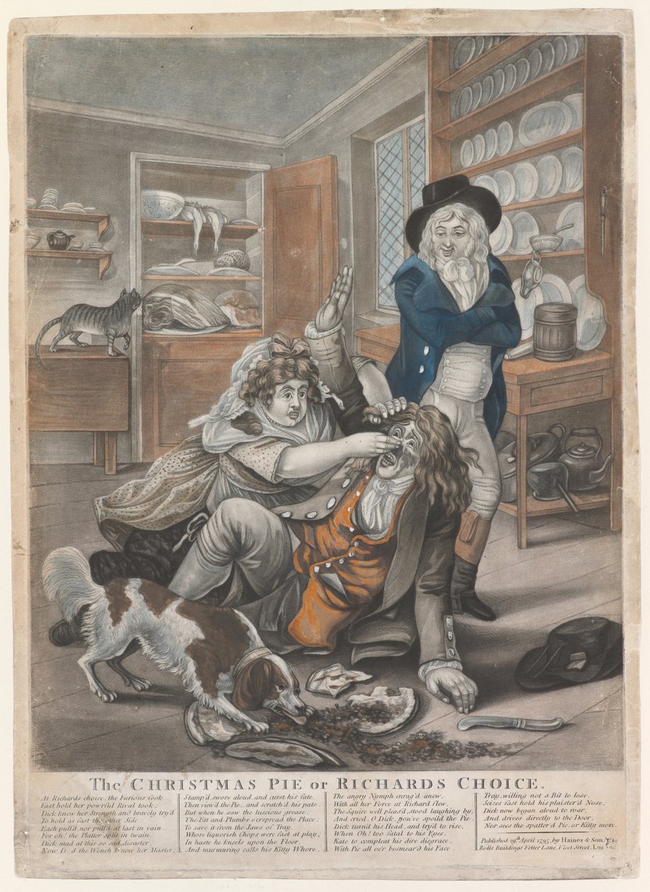 A karácsonyi pite vagy Richards Choice, 1795 (kézzel színezett metszet) alkotó: English School