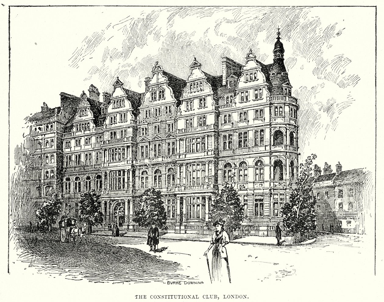 The Constitutional Club, London (metszet) alkotó: English School
