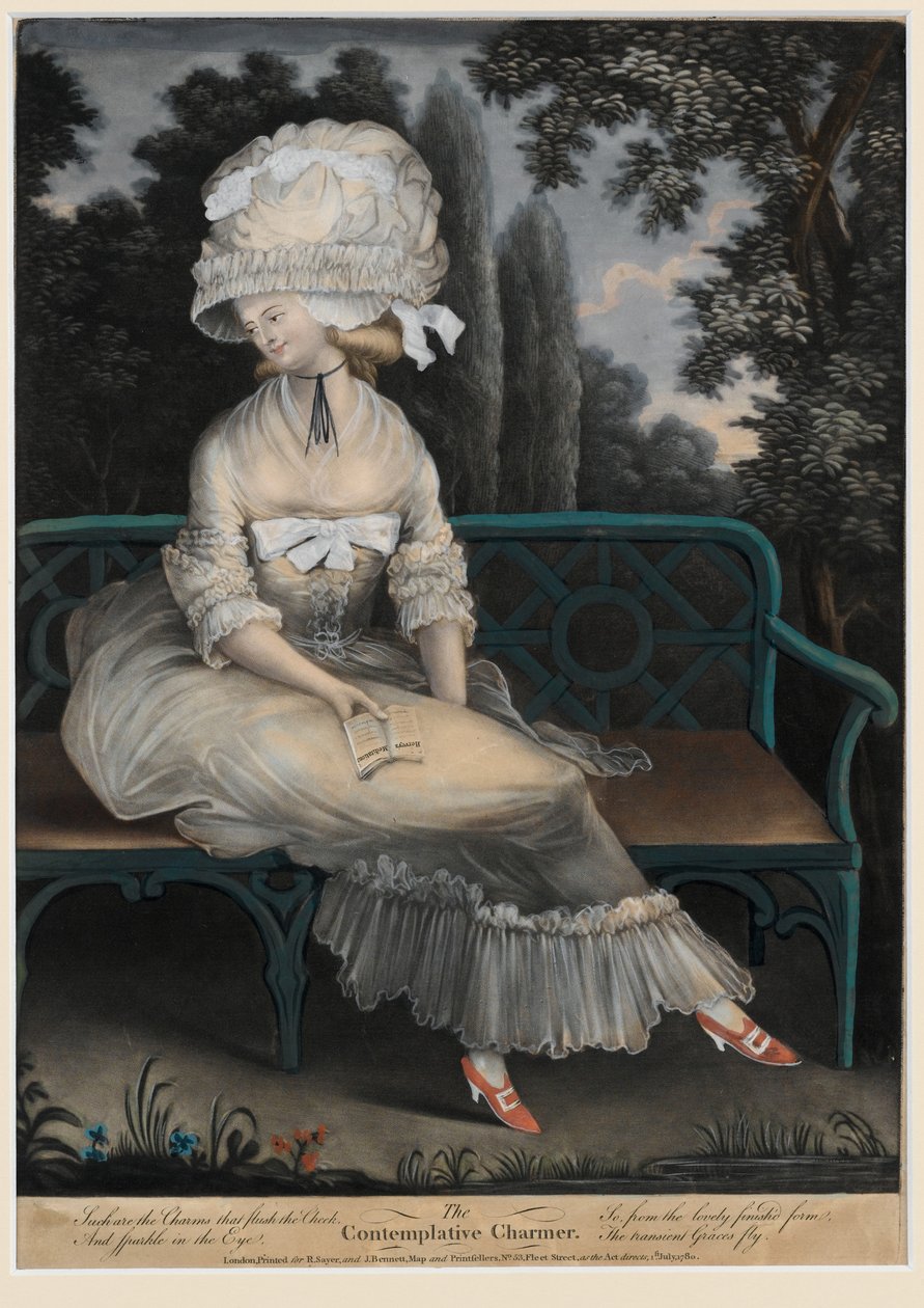 The Contemplative Charmer, 1780 (kézzel színezett mezzotint) alkotó: English School