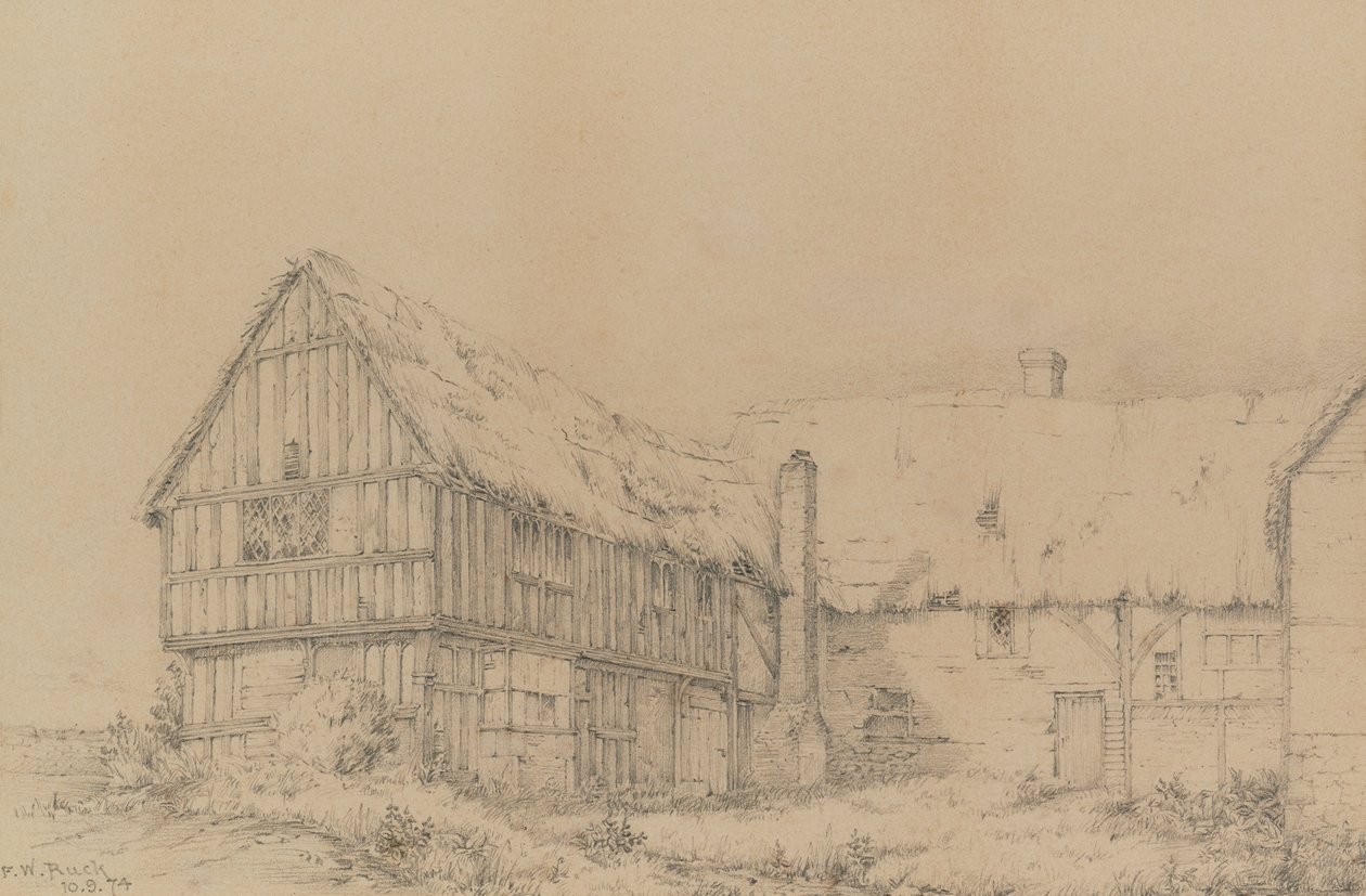 The Court Lodge East Farleigh-ben, Maidstone közelében, 1874 körül (ceruza) alkotó: English School