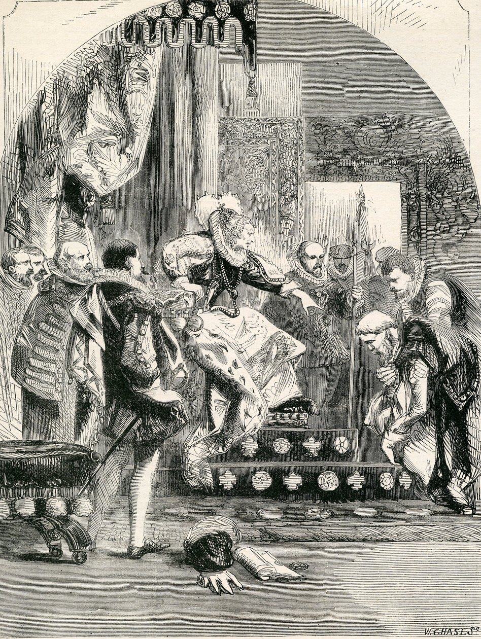 Erzsébet Murray grófjának és Kilwinning apátjának elbocsátása, 1865 alkotó: English School