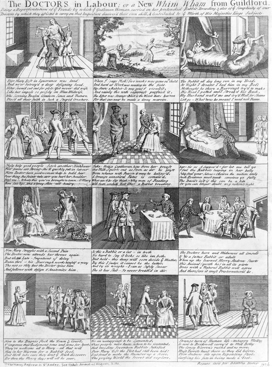 The Doctors in Labour, avagy egy új szeszély Guildfordból, 1726 alkotó: English School