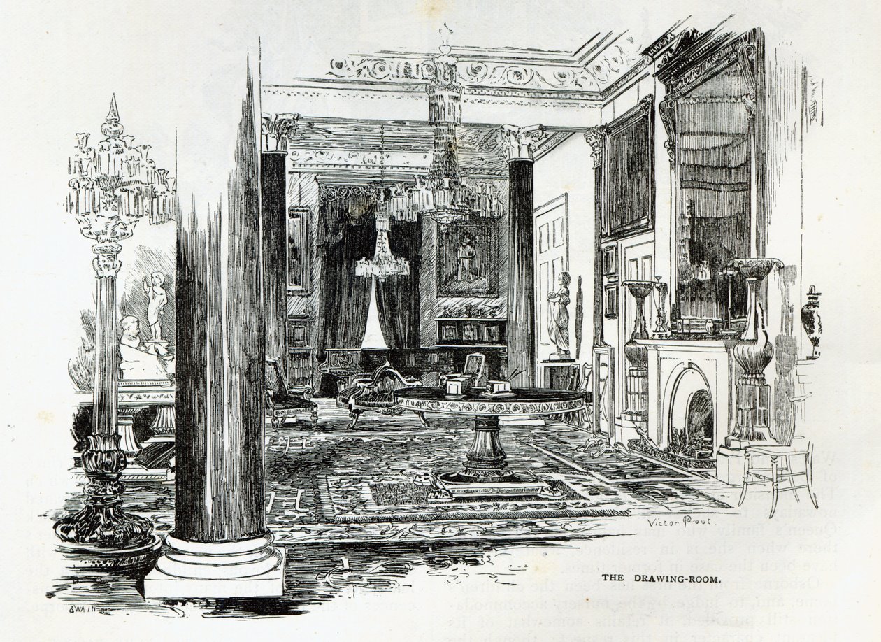 The Drawing Room, Osborne House, a „Leisure Hour”-ból, 1888 alkotó: English School