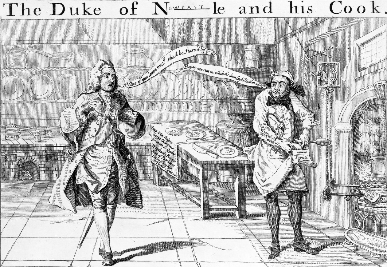 Newcastle hercege és szakácsa, 1745 körül alkotó: English School