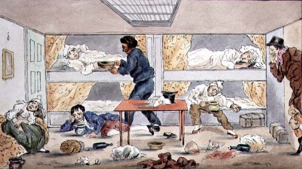 A tengeri betegség hatásai, 1825 körül (toll és tinta akvarellel papíron) alkotó: English School