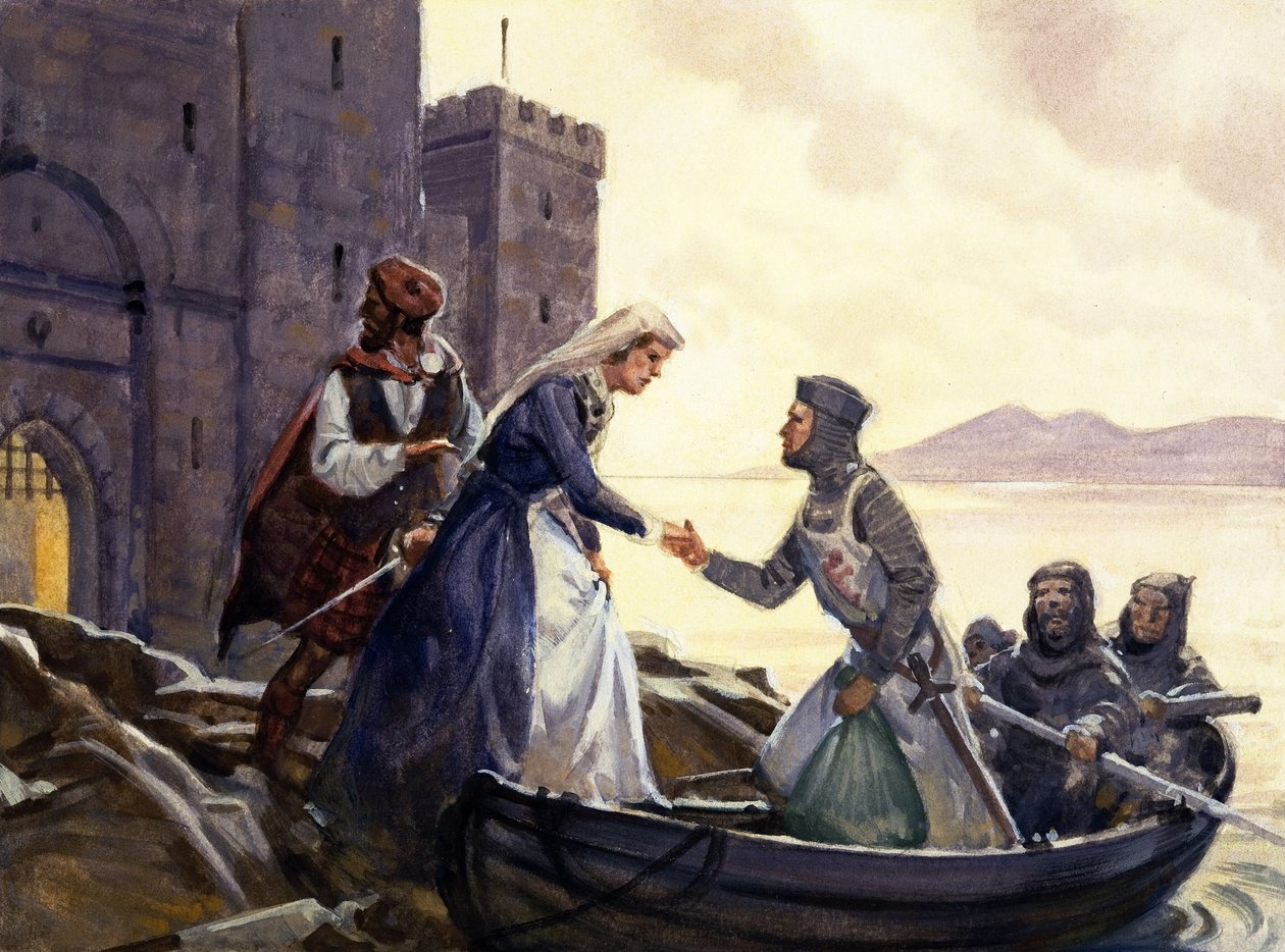 Mária skót királynő menekülése (gouache, papír) alkotó: English School