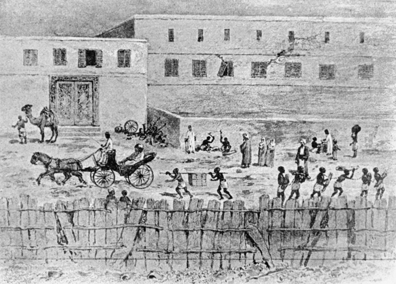 Az Esplanade, Zanzibar, Az arab és az afrikai című filmből, Septimus Tristram Pruen alkotó: English School