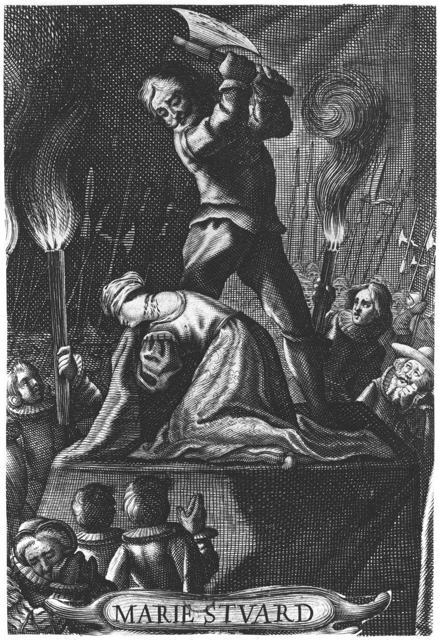 Mária skót királynő (1542-87) kivégzése 1587. február 8. alkotó: English School