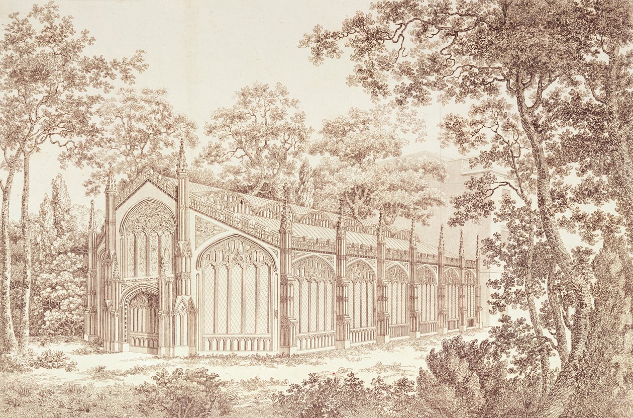 A walesi herceg konzervatóriumának külseje a Carlton House-ban, 1811 alkotó: English School