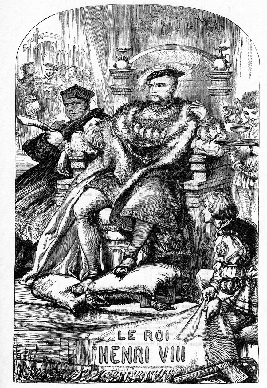 Nyolcadik Henrik király életének híres története – Illusztráció a „William Shakespeare által befejezett műveiben”” 1866 – A kiadás illusztrációi és általános formája Cassell illusztrált Shakespeare-jéből származik, amely Londonban jelent meg. alkotó: English School