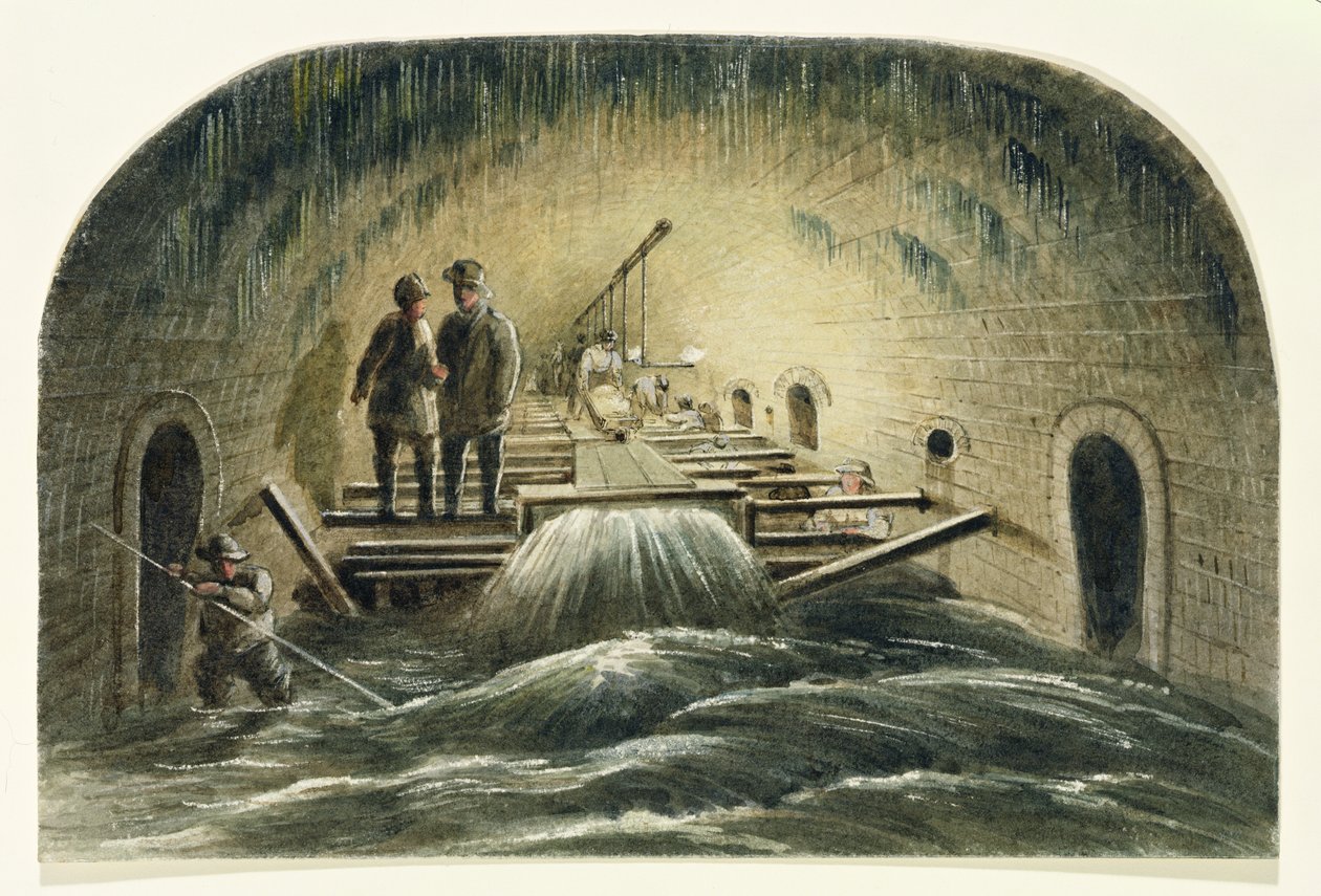 A flottacsatorna, 1840 körül (wc papíron) alkotó: English School