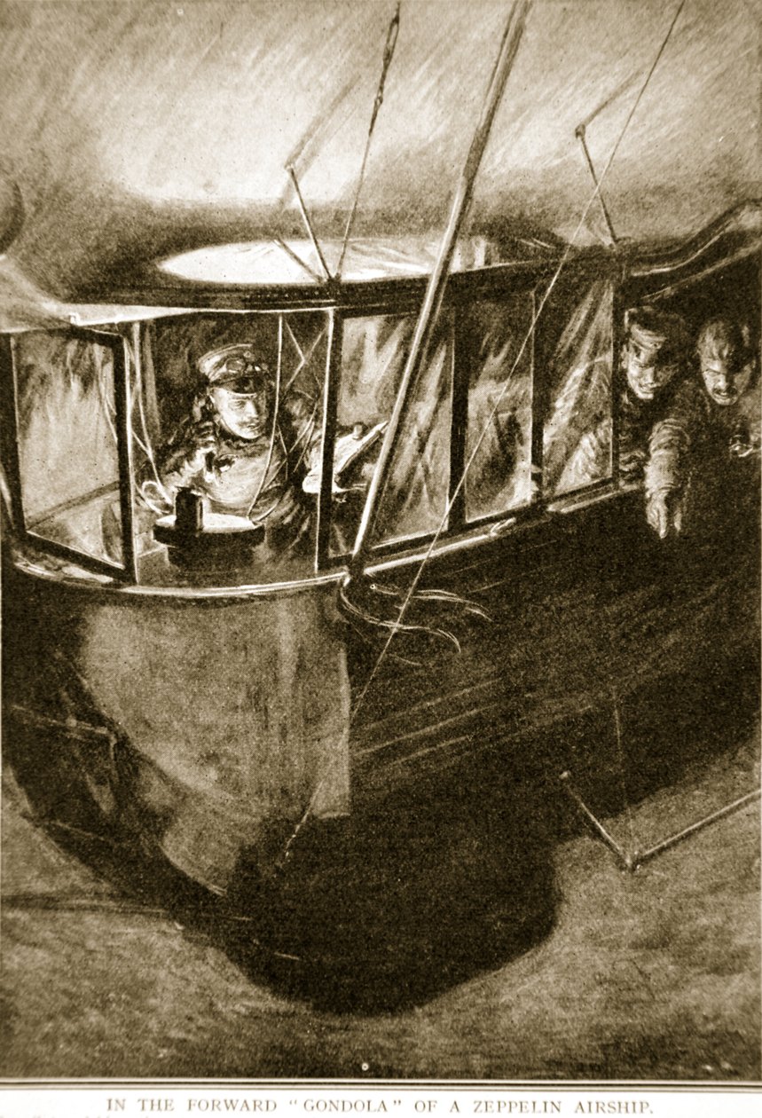 A Zeppelin léghajó előretolt felvonója, 1914-19 alkotó: English School
