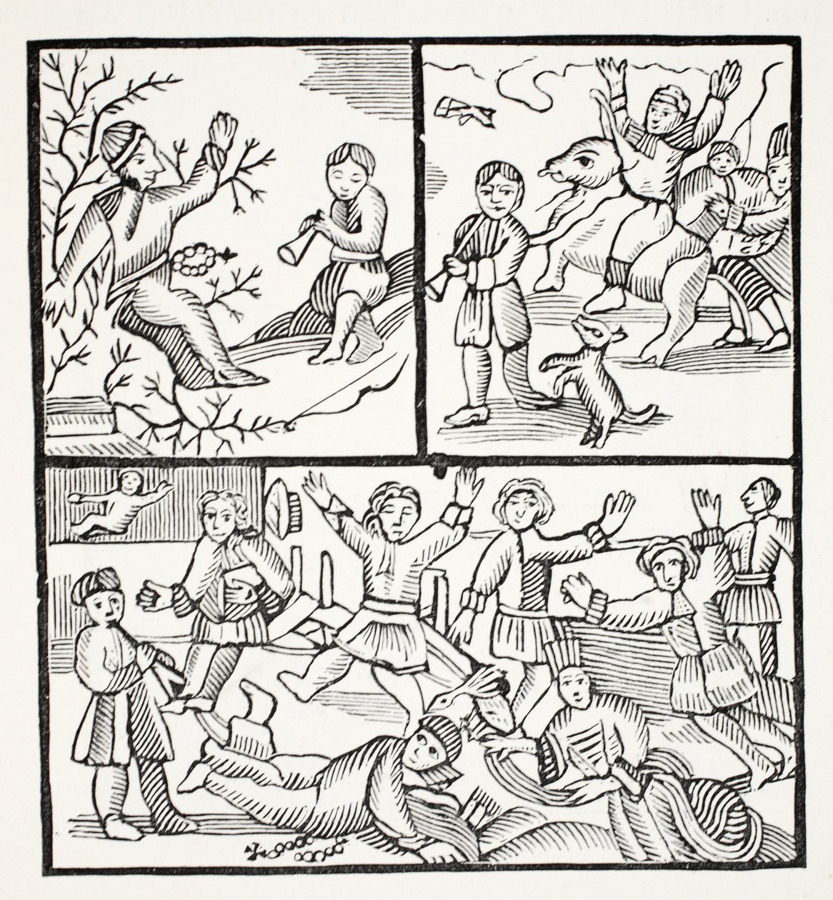 The Fryar and the Boy, illusztráció a Chap-books of the Eightenth Century, John Ashton, pub. 1882 alkotó: English School