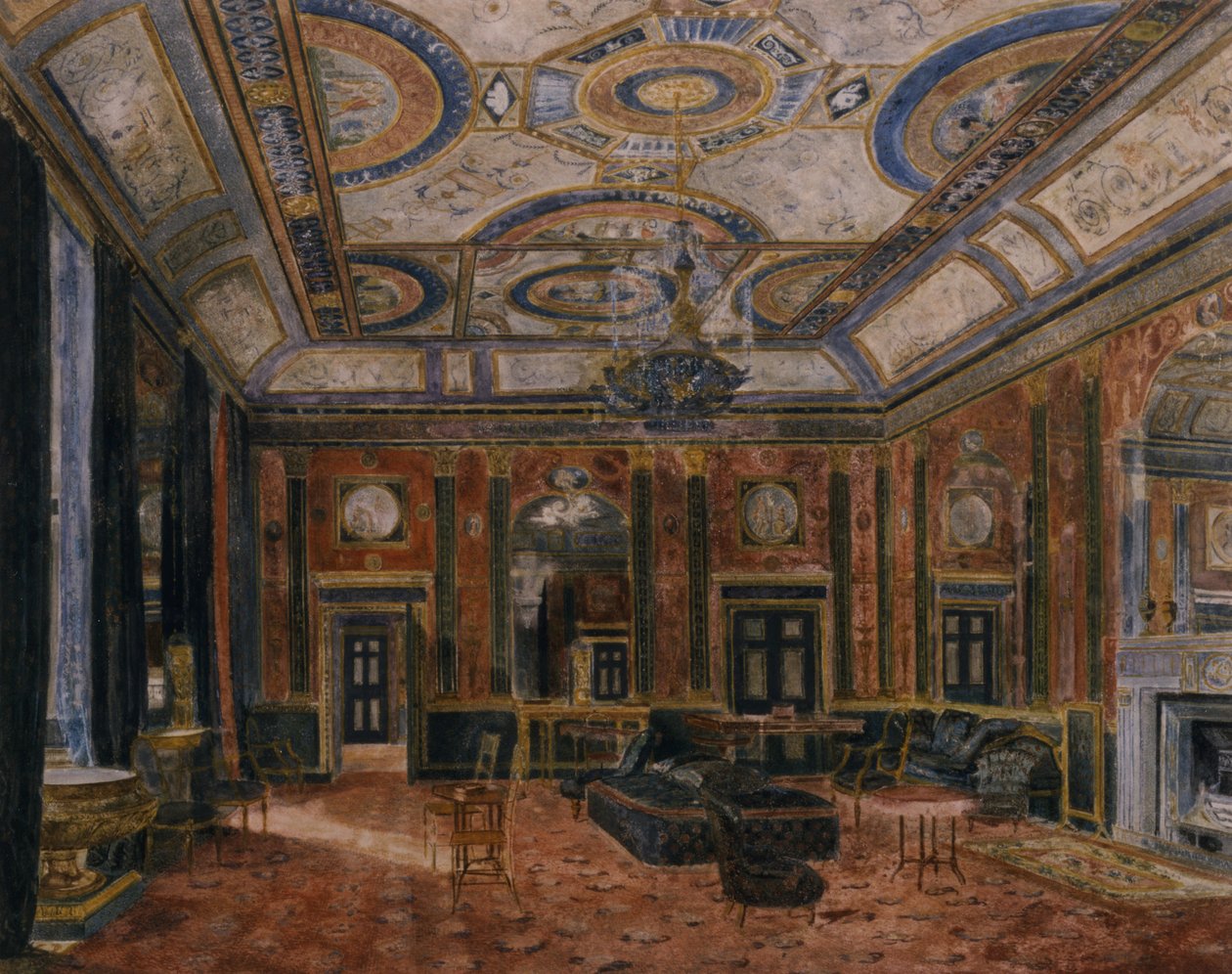 The Glass Drawing Room, Northumberland House, 1870 körül (akvarell) alkotó: English School