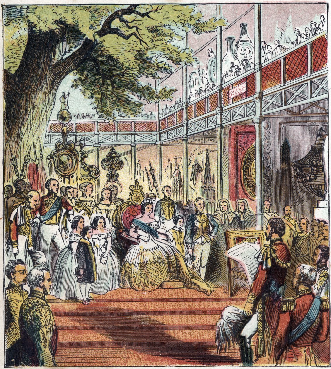 A Great London Expo a Hyde Parkban 1851-ben. 1851-es nagy kiállítás.” 1851-ben egy üvegpalotát építettek a Hyde Parkban, hogy a világ különböző országaiból származó dolgokat kiállítsanak alkotó: English School