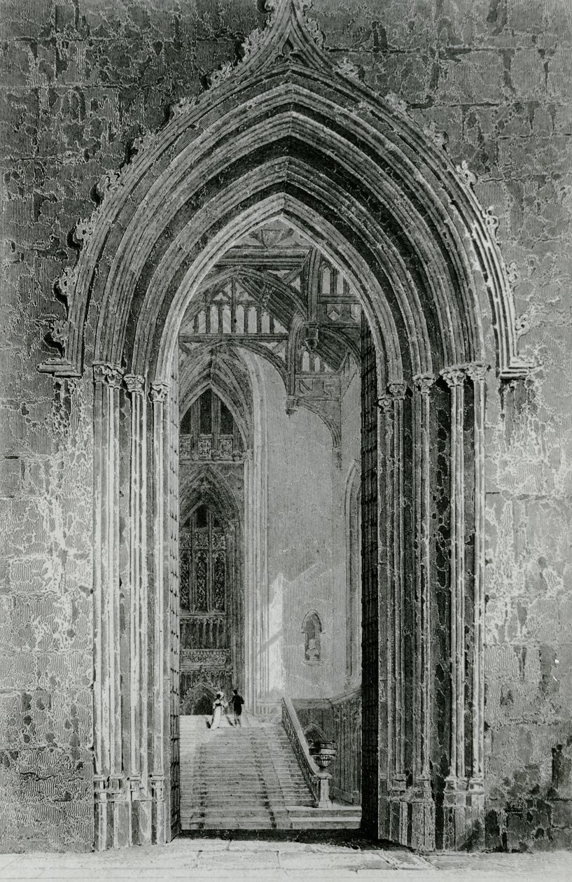 A Great Western Hall, amely a Grand Saloon-ba vezet, vagy nyolcszög, Fonthill apátság, 1824 alkotó: English School