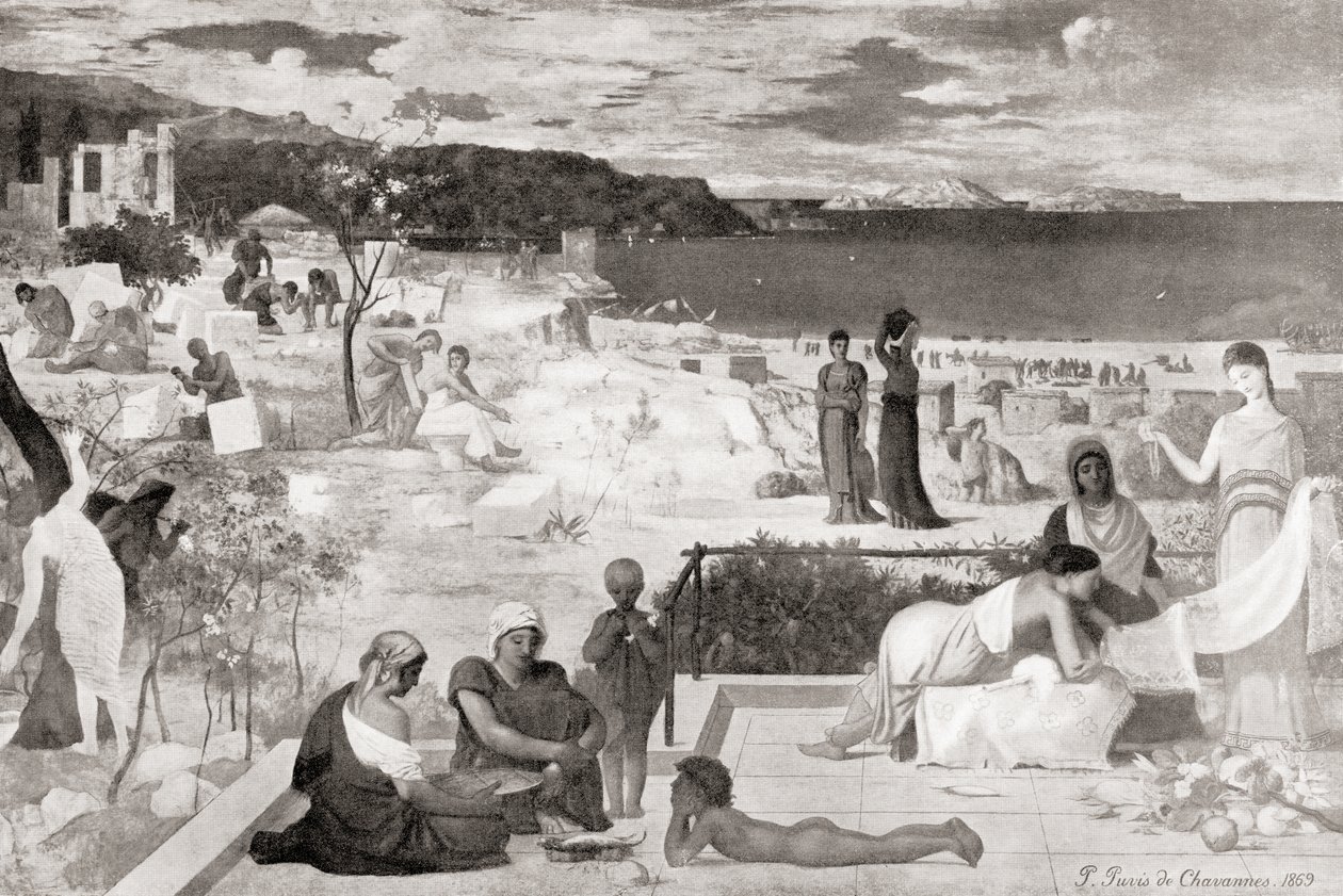 Massalia görög kolónia, Hutchinson A nemzetek története című művéből, 1915. alkotó: English School