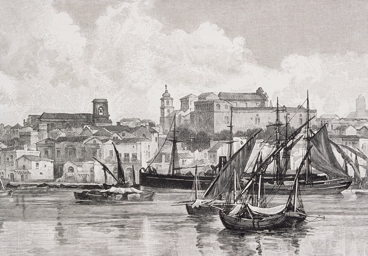 The Harbour, Brindisi, Olaszország, a „The festői mediterrán” 3. kötetéből, kiadó: Cassell and Co. Ltd., 1880-90-es évek alkotó: English School