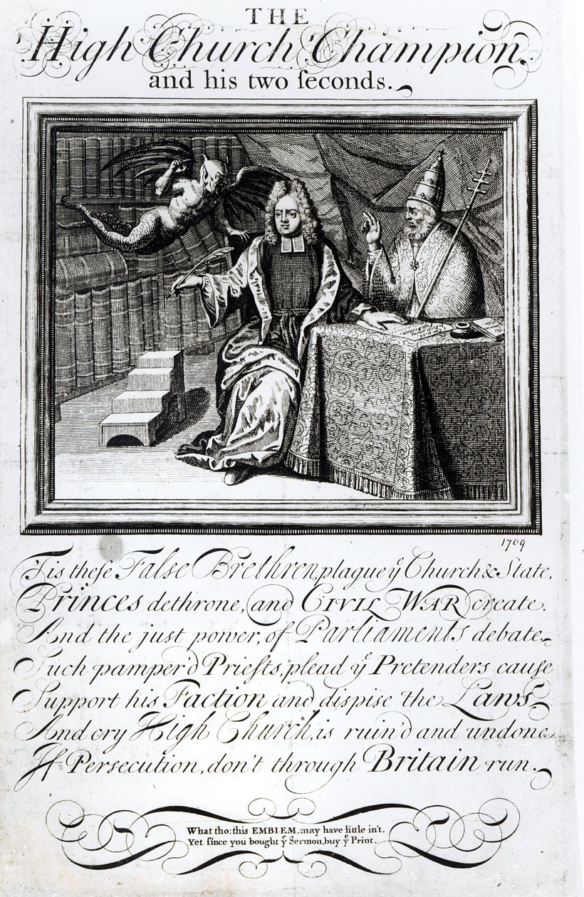 A High Church Champion és két másodperce, 1709 alkotó: English School