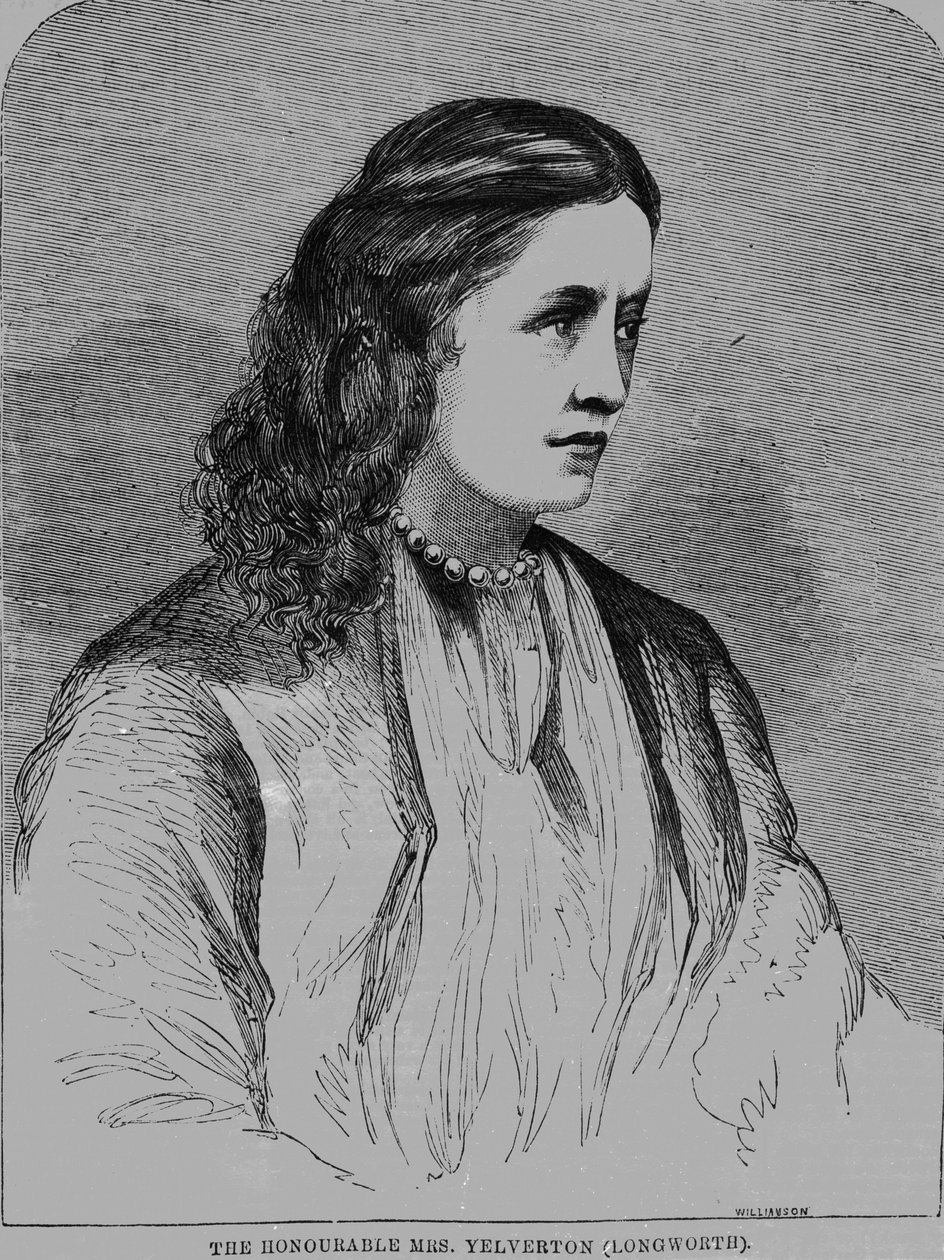 A Hon. Mrs. Yelverton, illusztráció az „Illustrated Sporting News”-ból, 1861 (újságpapír) alkotó: English School