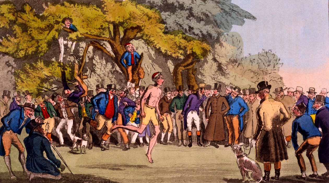 The Hopping Match a Clapham Commonon, az Egans Sporting Anekdotákból, 1827-ben alkotó: English School
