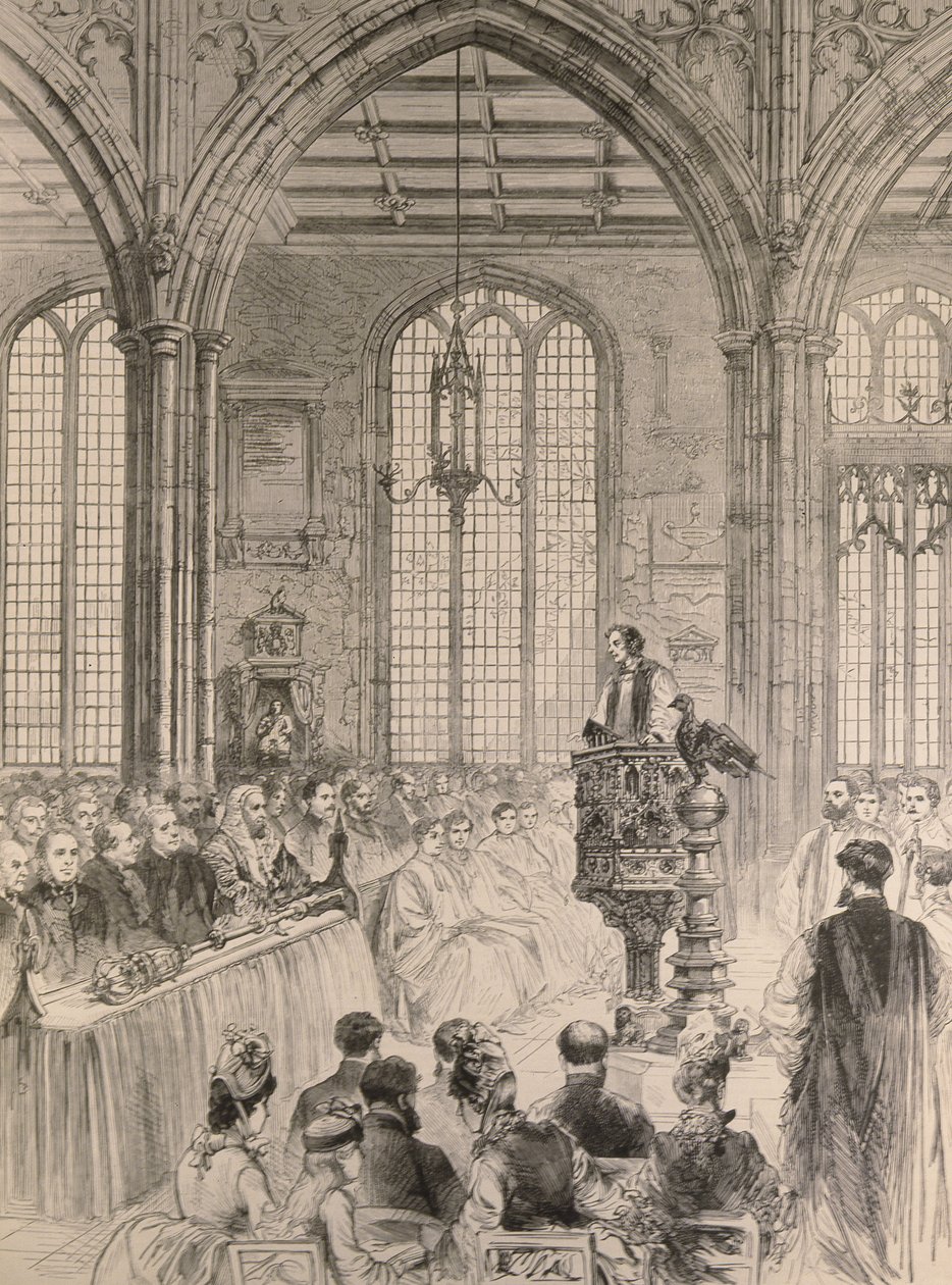Az alsóház részt vesz a jubileumi istentiszteleten a St. Margarets Churchben, Westminsterben, a The Illustrated London Newsból, 1887. május 28. alkotó: English School