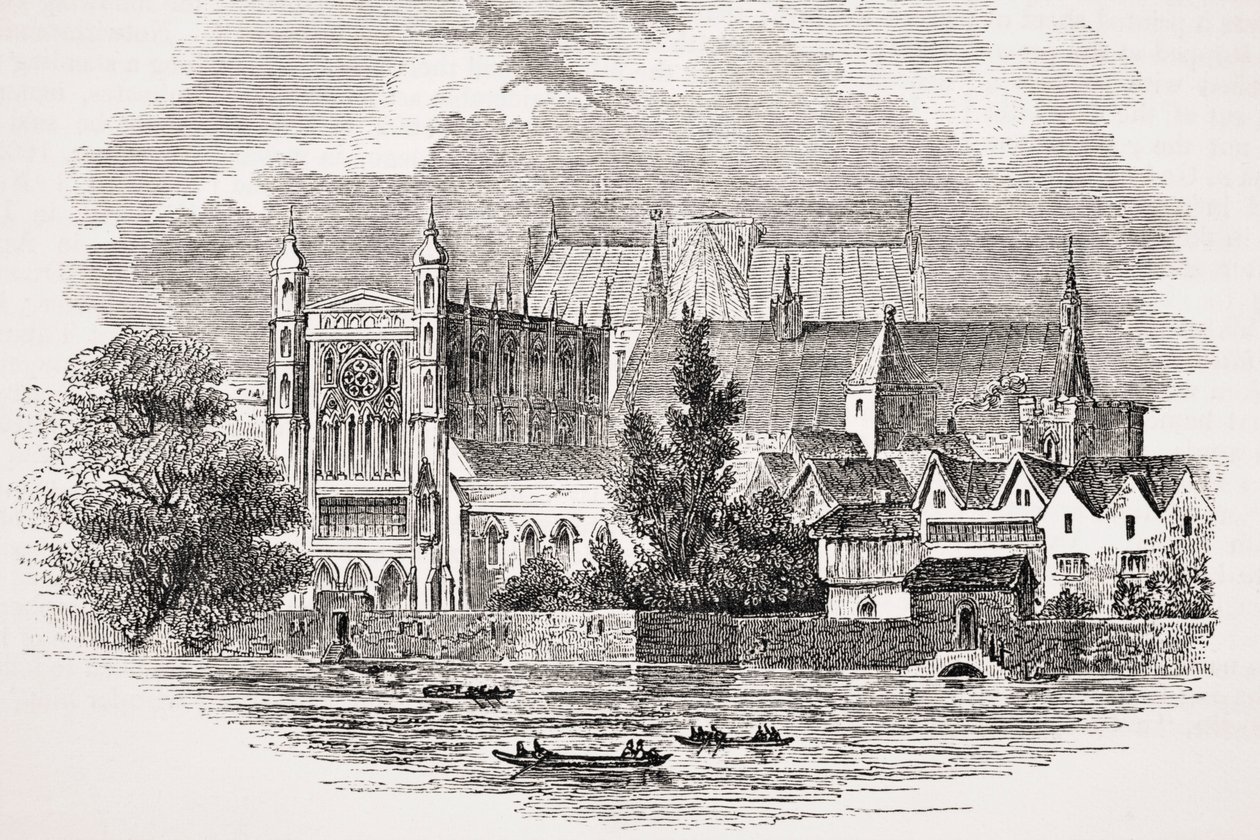 A Parlament házai a folyóból John Hampden idejében, Lord Brougham és mások „Old England