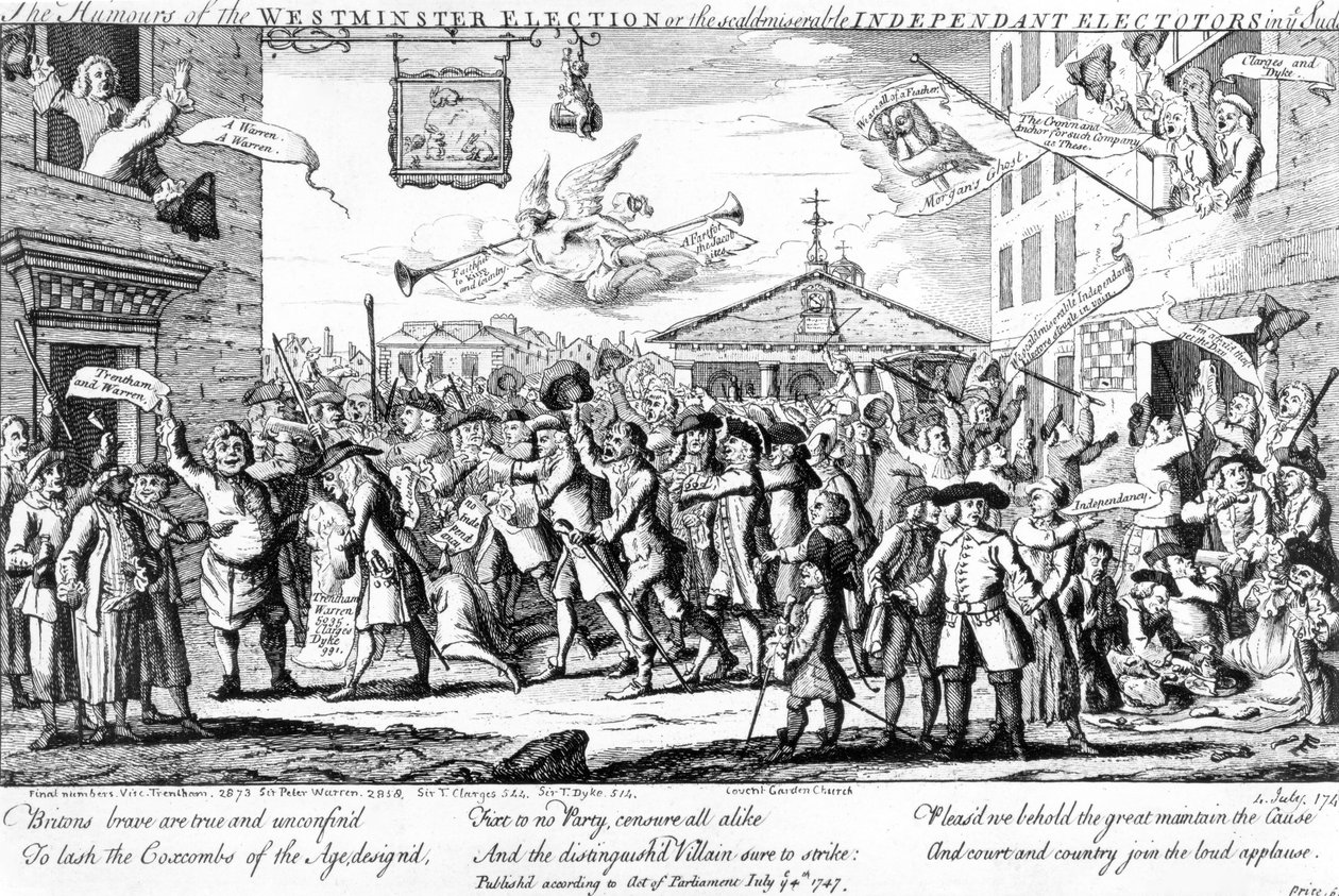 A westminsteri választás humora vagy a forrázott-nyomorult független választók a sudokban, 1747 alkotó: English School