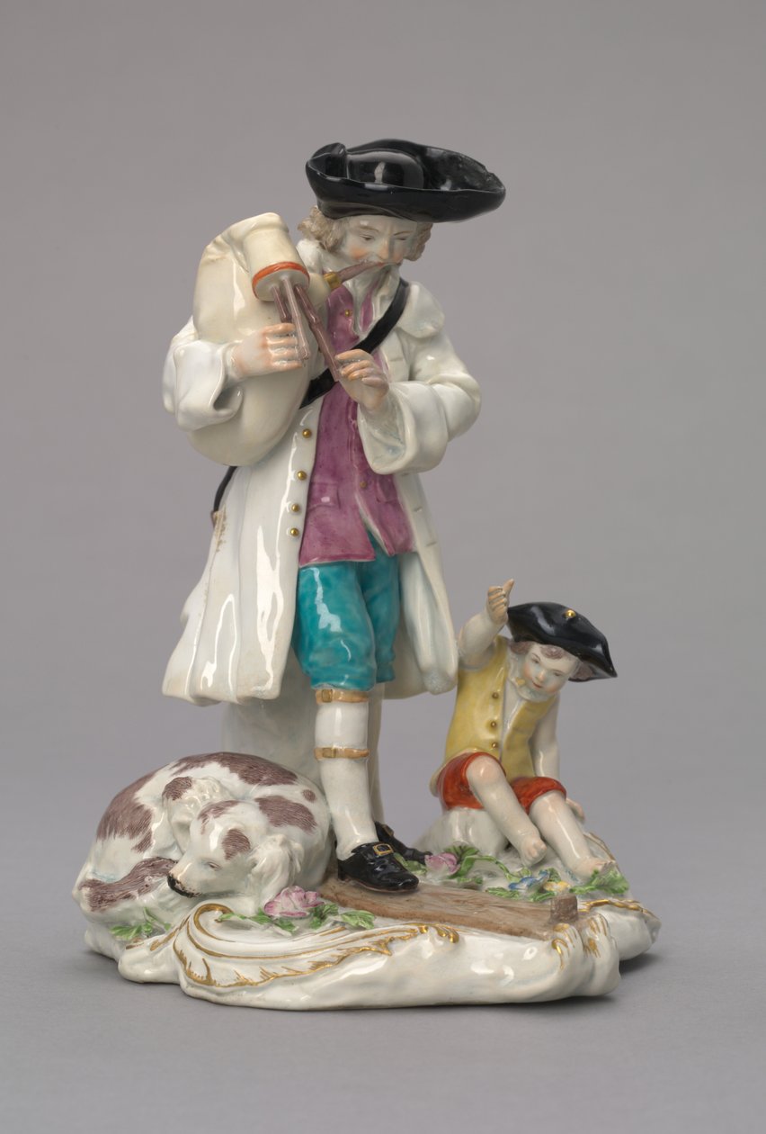 Az utazó zenész, a Chelsea Porcelain Factory, Anglia gyártmánya, 1756 körül alkotó: English School