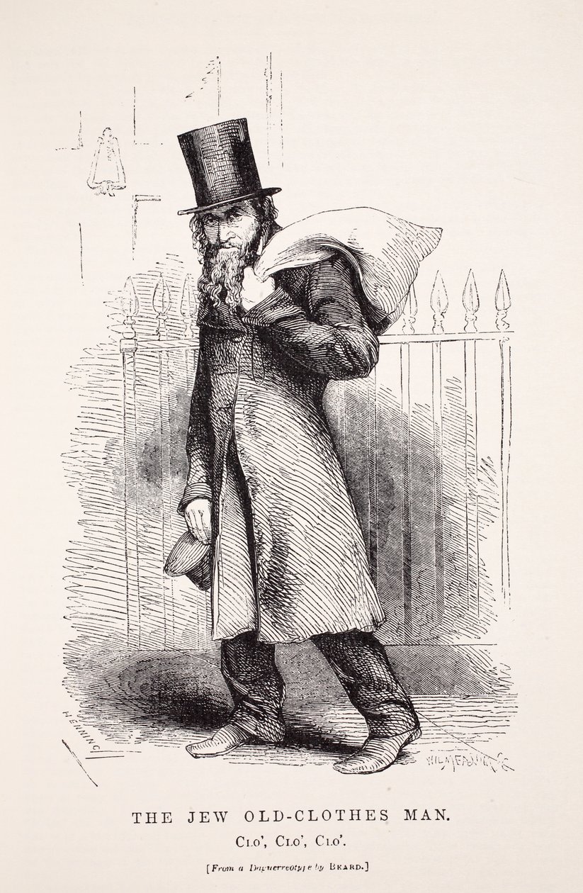 The Jew Old-Clothes Man, Richard Beard dagerrotípiája nyomán, illusztrációja a londoni munkásságból és a londoni szegényekből, Henry Mayhew, pub. 1862 alkotó: English School