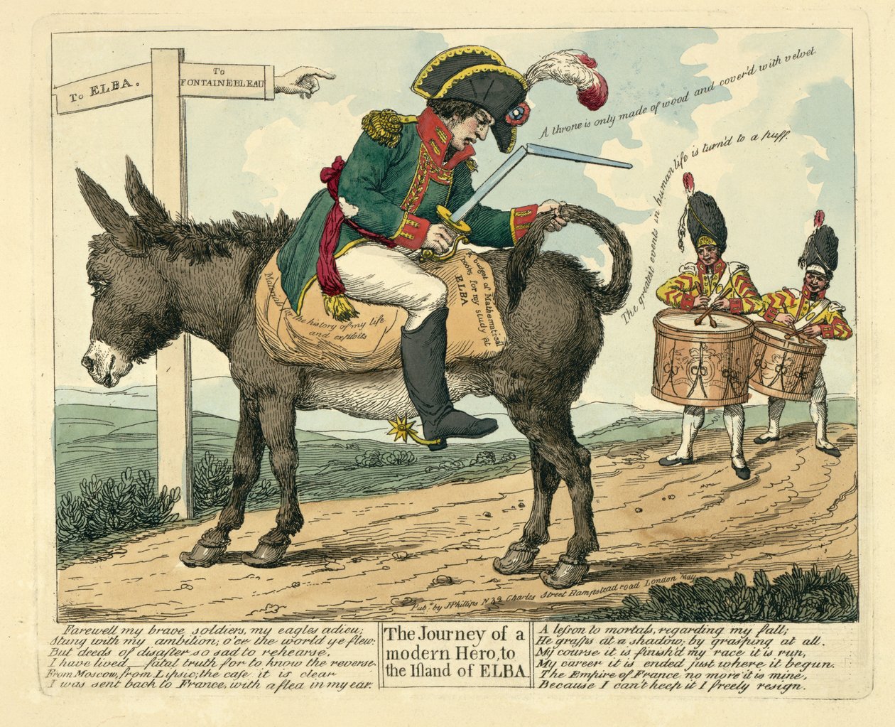 Egy modern hős utazása Elba szigetére, kocsma. London, 1814 alkotó: English School