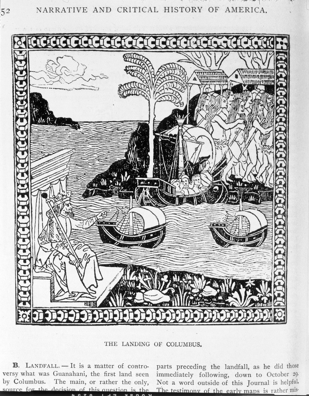 The Landing of Columbus, a „The Narrative and Critical History of America” II. kötetéből, Justin Winsor szerkesztette, London, 1886 alkotó: English School