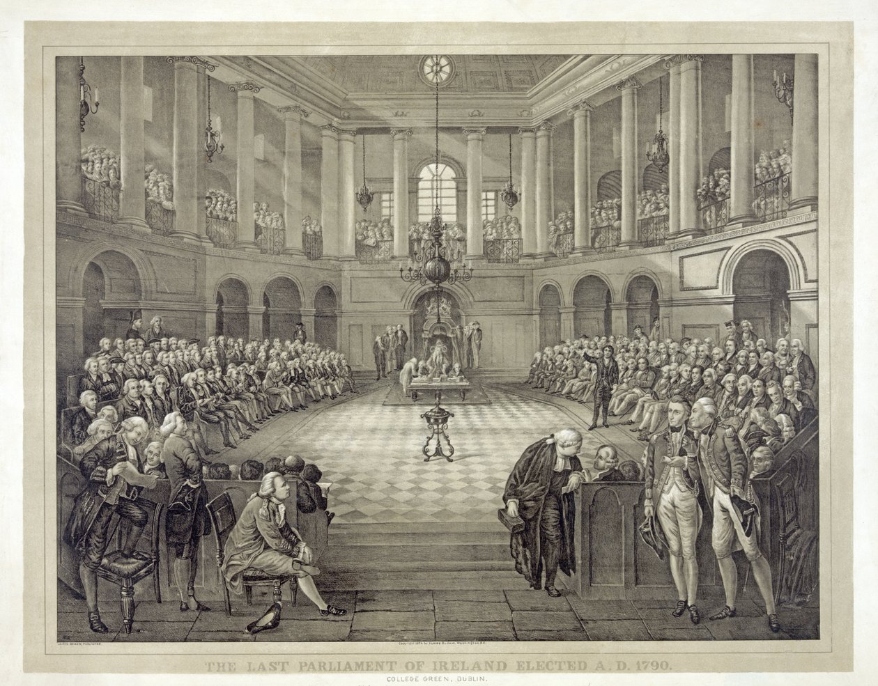 Írország utolsó parlamentje megválasztotta A.S. 1790, pub. 1874 (litó) alkotó: English School
