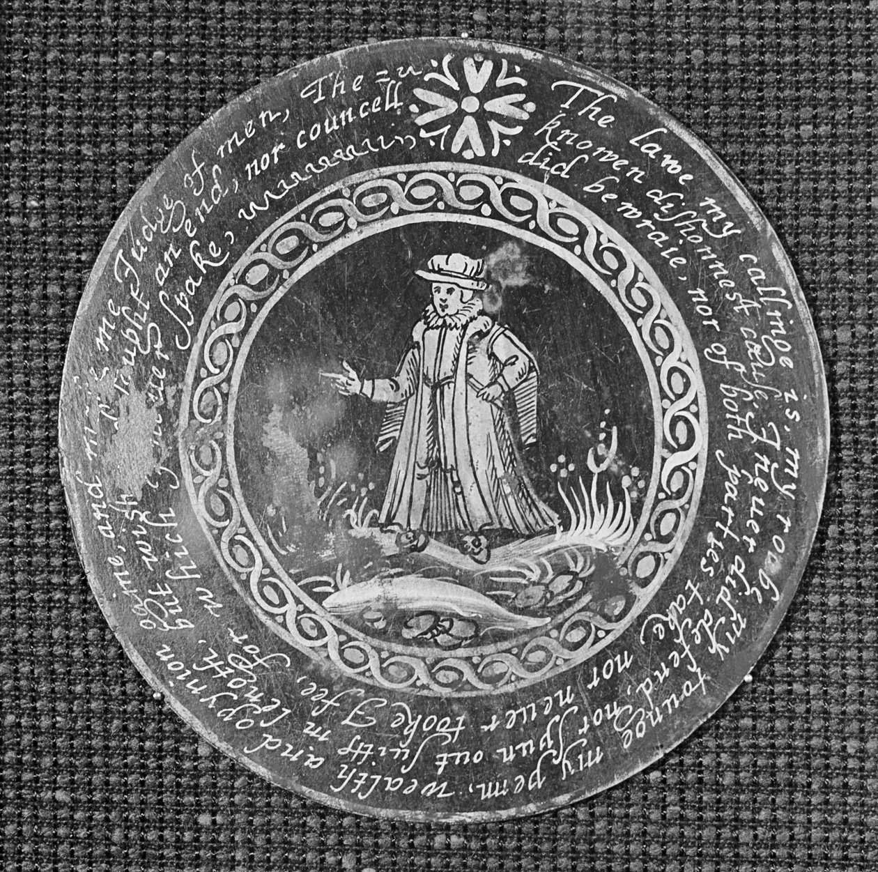 Az Ügyvéd a „Világ tizenkét csodája” nevű árokásó-készletből készült Thomas Sackville-nek, Dorset 1. grófjának, 1600 körül (bükk) (lásd még: 5975, 5974 és 5973) alkotó: English School