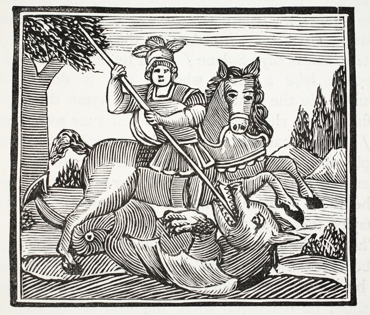 Szent György, Anglia nemes bajnokának élete és halála, illusztráció a 18. századi fejezetből, John Ashton, pub. 1882 alkotó: English School