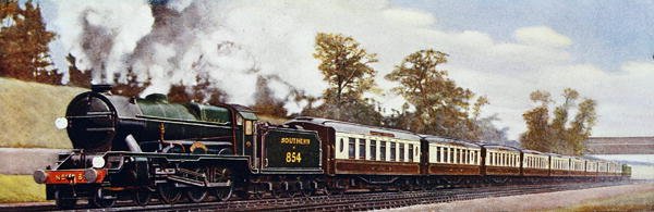 A londoni Dover Express „Lord Nelson”, illusztráció a „The Wonder Book of Railways”-ből, tizennegyedik kiadás, szerkesztette Harry Golding alkotó: English School