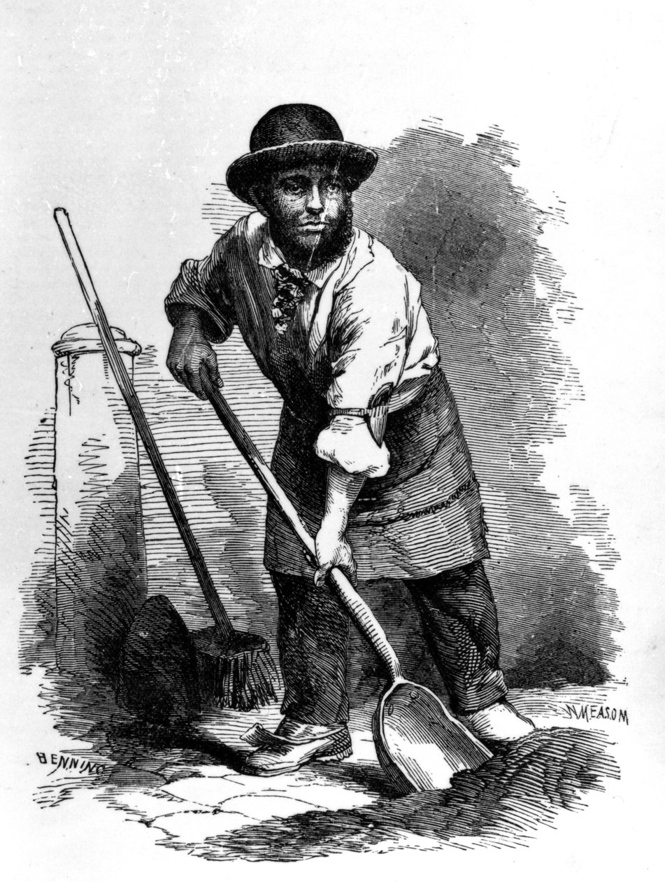 The London Scavenger, illusztráció Henry Mayhew „London Labor and the London Poor” című művéből, 1840 körül alkotó: English School