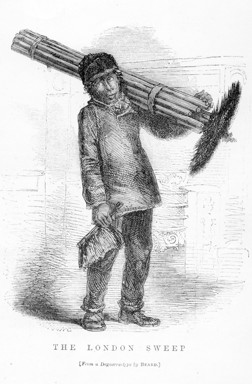 A London Sweep, Richard Beard dagerrotípiájából, illusztráció Henry Mayhew „London Labor and London Poor” című könyvéből, pub. 1862 (litó) alkotó: English School