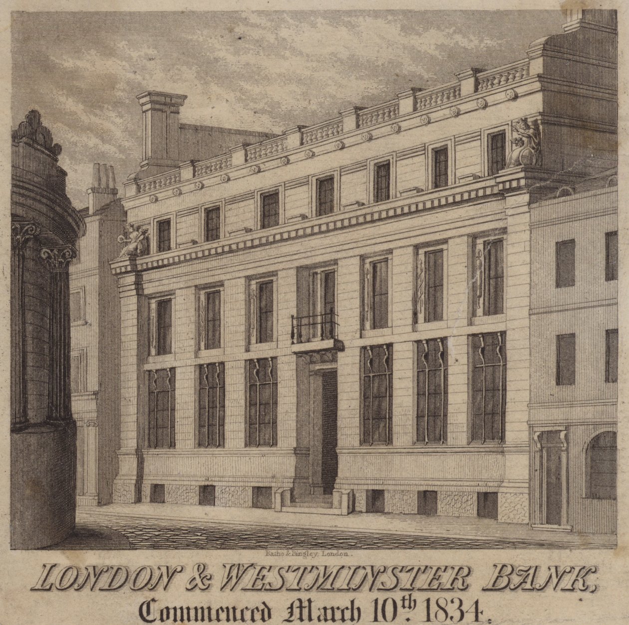 A London és Westminster Bank (metszet) alkotó: English School