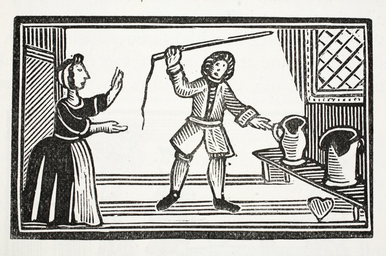 The Mad Pranks of Tom Tram, illusztráció a Chap-books of the Eightenth Century, John Ashton, pub. 1882 alkotó: English School