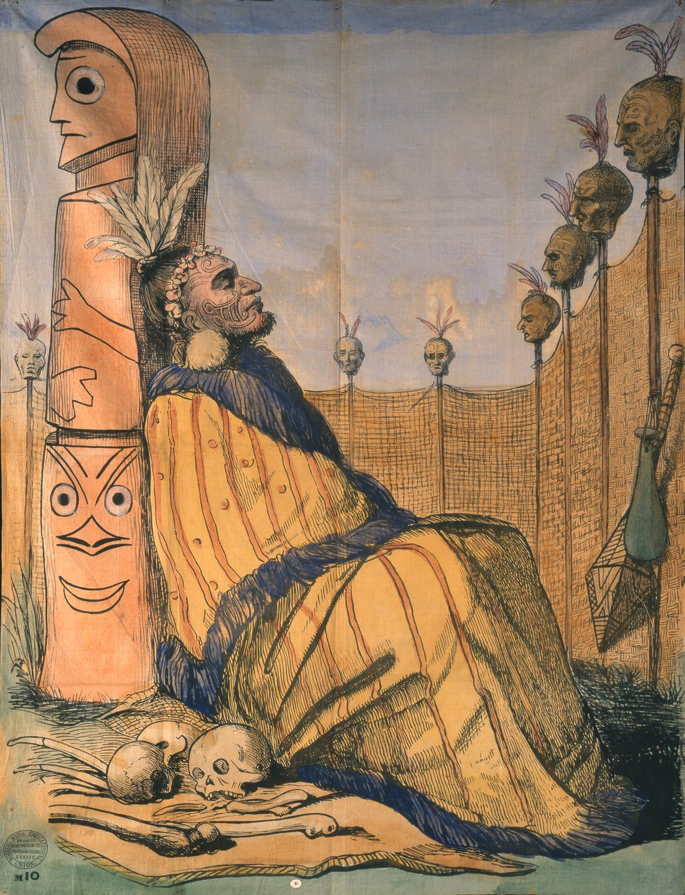 A maori főnök, 1850 körül (tinta és tus, vászon) alkotó: English School