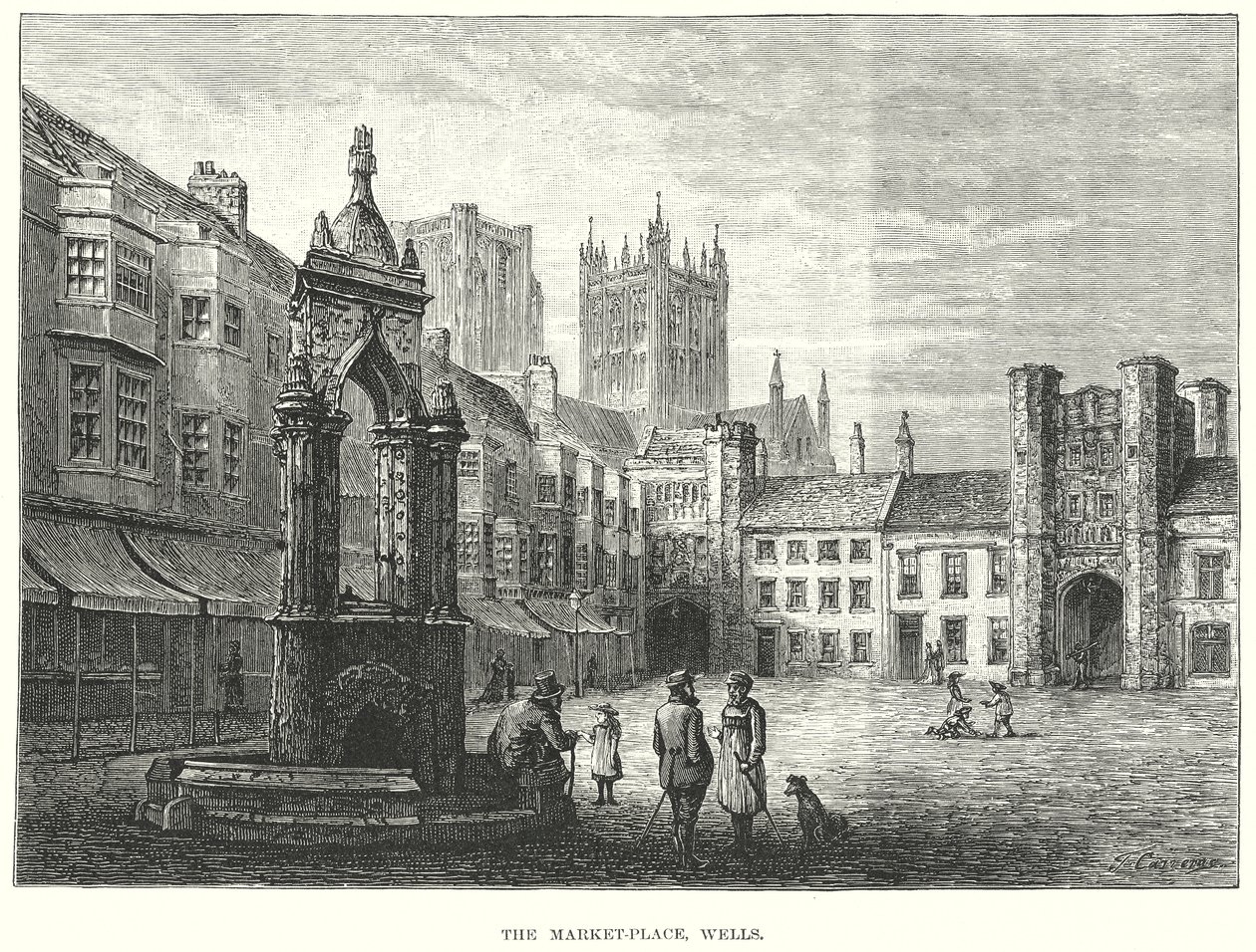 A piactér, Wells (metszet) alkotó: English School
