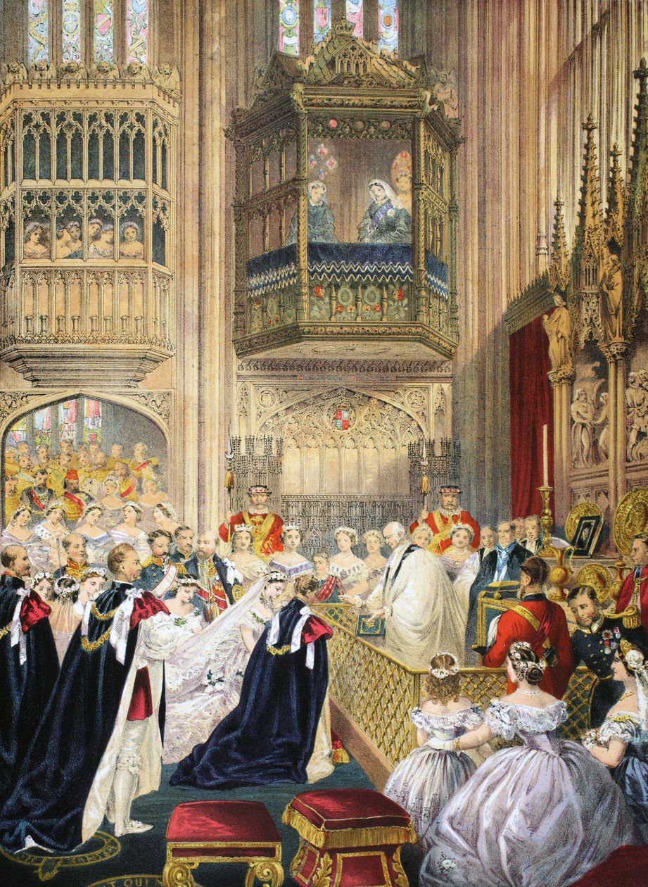 The Marriage at St Georges Chapel, Windsor, A Memorial of the Marriage of VII Edward and Alexandra of Denmark, pub. 1864 alkotó: English School