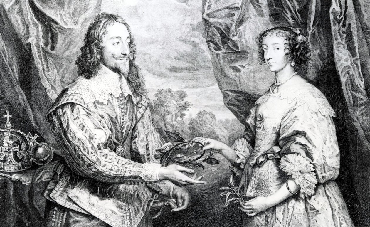 Henrietta és Charles házassága, G. Vertue metszete Van Dyck nyomán, 1742 alkotó: English School