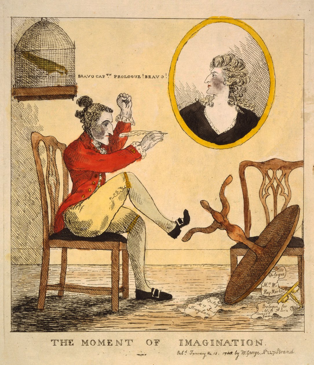 A képzelet pillanata, kocsma. 1785 (kézzel színezett metszet) alkotó: English School